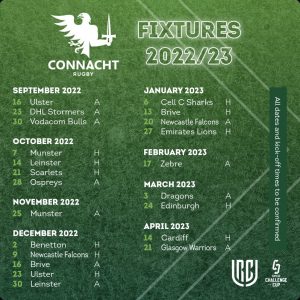 List of Connacht rugby fixtures 2022/23